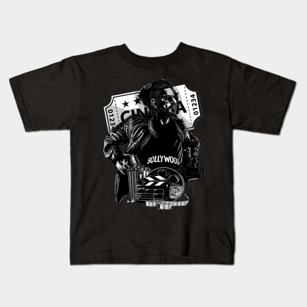 Shahrukh khan Artwork Kids T-Shirt by SAN ART STUDIO 